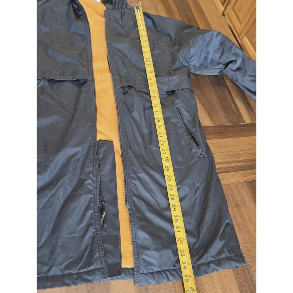 Sporti Youth Large Fleece Lined Swim Parka Navy Blue Hooded Water Resistant Long